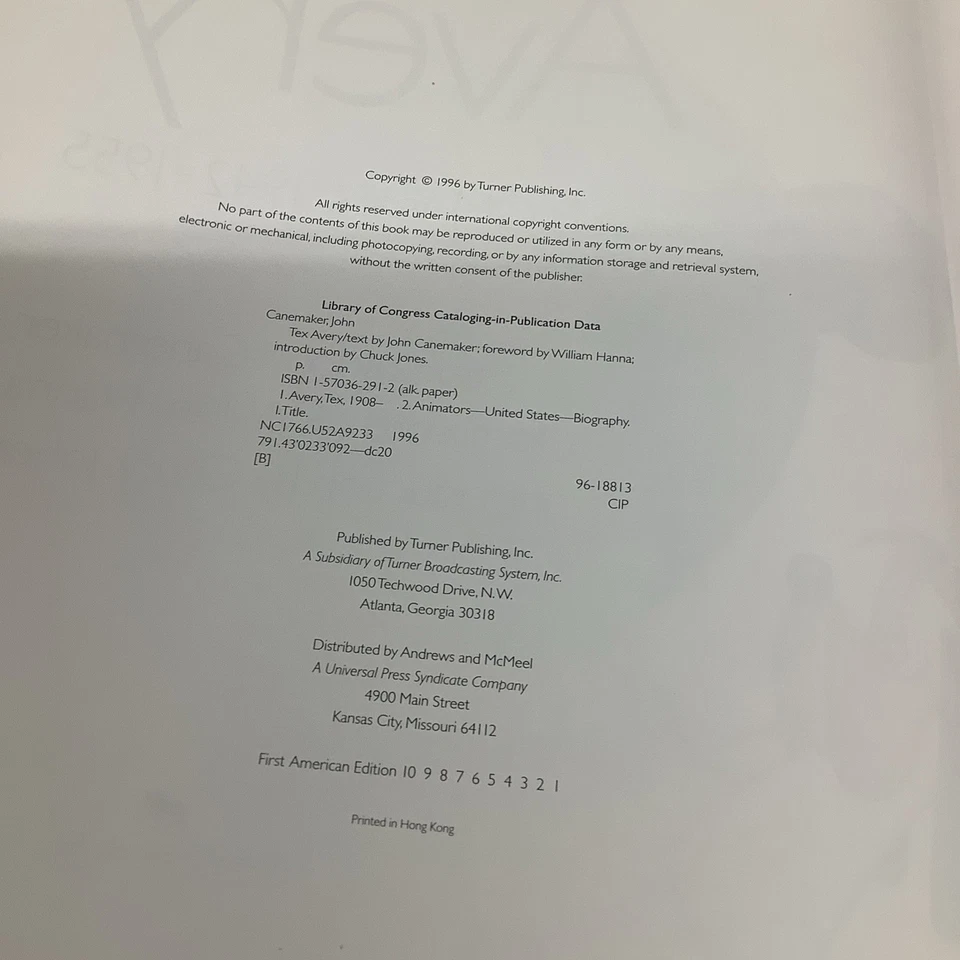 Tex Avery Book Animation Director Hollywood Cartoons MGM 1942-1955 Canemaker Foto 3 de 4
