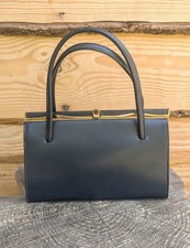 Vintage 1950s Debroyal for Debehams Navy Blue Ladies Handbag Gold Clasp
