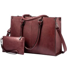 LOVEVOOK Laptop Tote Bag for Women, 15.6 Inch inch, Wine Red