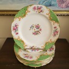 Vintage Paragon England Porcelain Rockingham Green Set Of 6 Salad Plate 