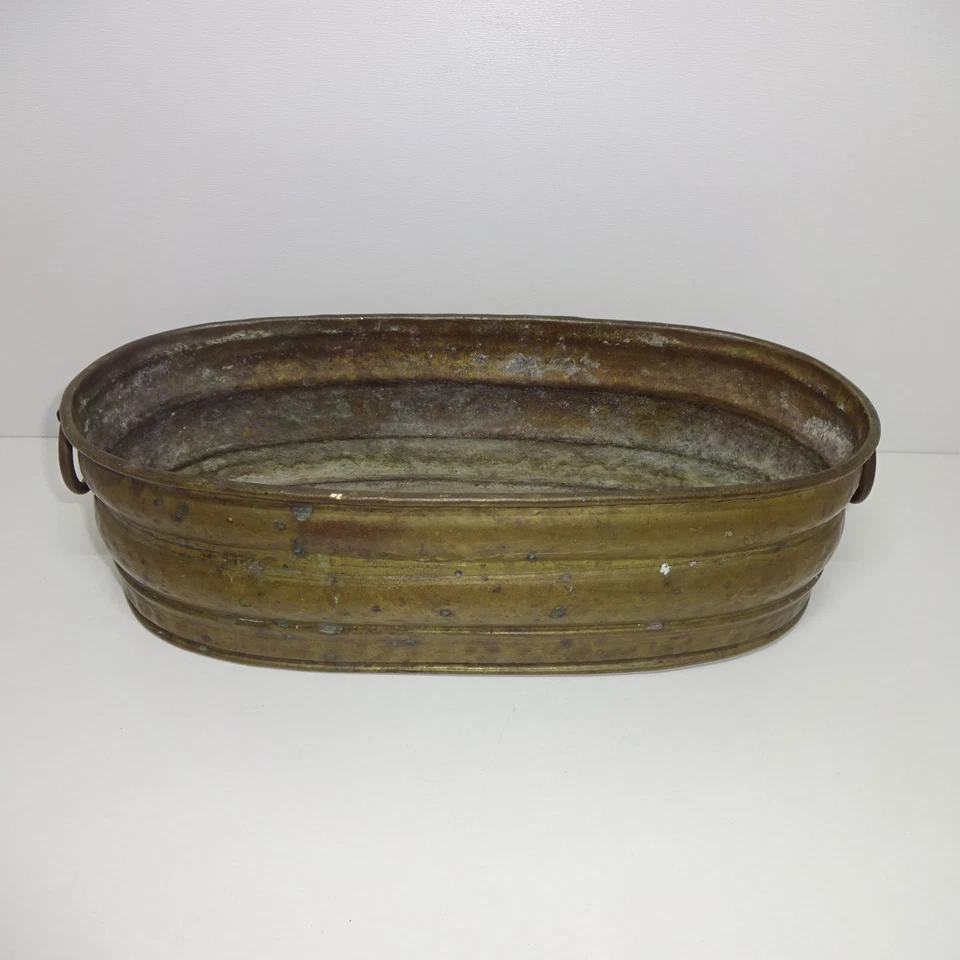 Blumentopf Übertopf Topf aus Messing - Höhe ca. 9 cm, Ø ca. 13 x 30 cm - Bild 3 von 4