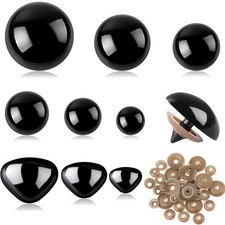 Sicherheitsaugen, Nasen, Kunststoff, 90 Stück, 12-30mm, für Puppen, Stofftier...