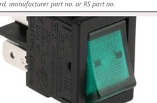 Arcolectric (Bulgin) Ltd Illuminated DPST, On-Off Rocker Switch Panel Mount RS