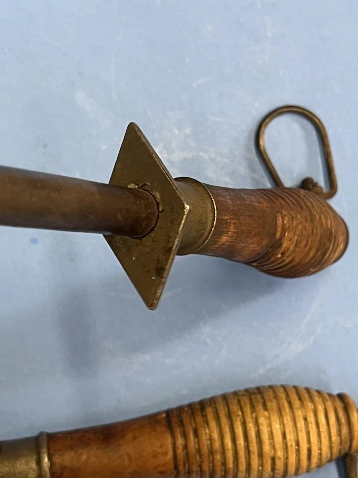 (2) Afilador de cuchillos de acero Lee's de colección varilla de afilar con asas de panal 18"" Foto 4 de 4