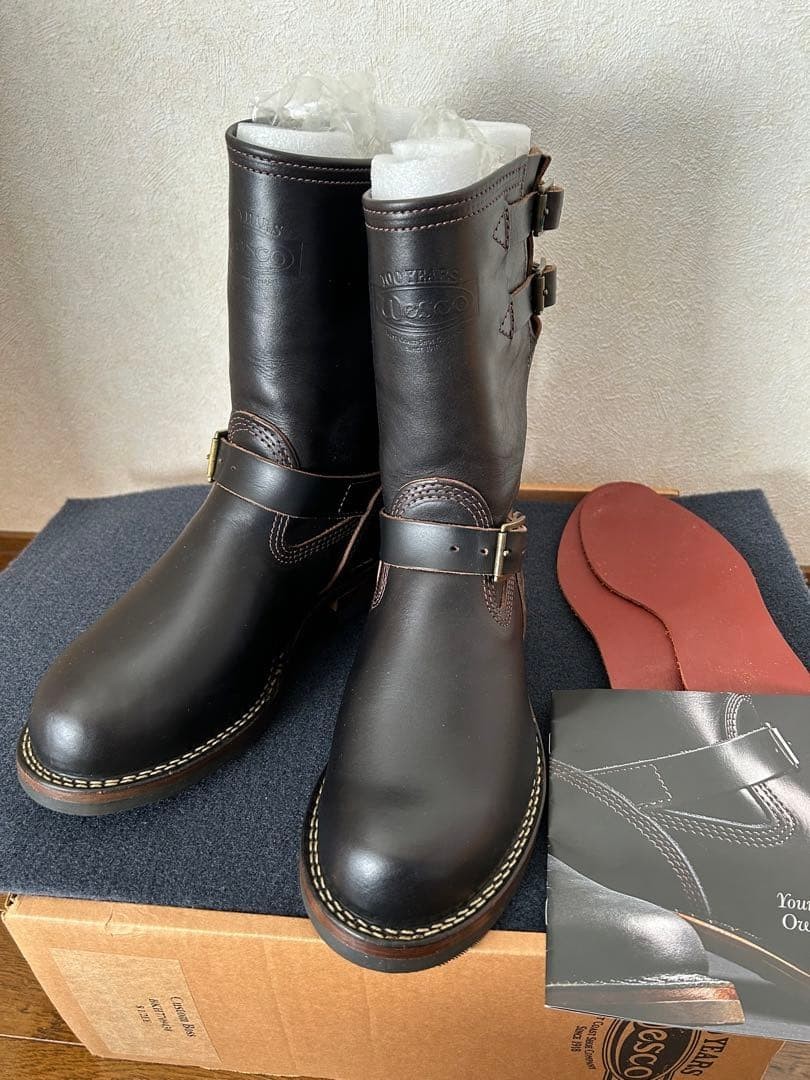 100 Year Wesco Boss Black Mens Style Work Boots US Size 8.5EE Unused