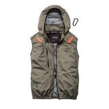 BURTLE AC2094 Gilet raffreddato a ventola ventilatore laterale con cappuccio cablaggio completo cachi M