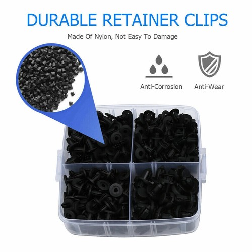 650Pcs Car Retainer Auto Fasteners Push Trim Plastic Clips Pin Rivet Bumper Kit - Picture 2 of 12