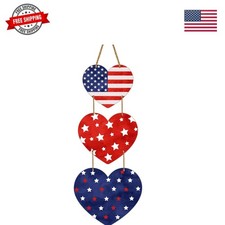 4th of July Decorations Patriotic Decorations Heart Patriotic Wreath Hanging ...