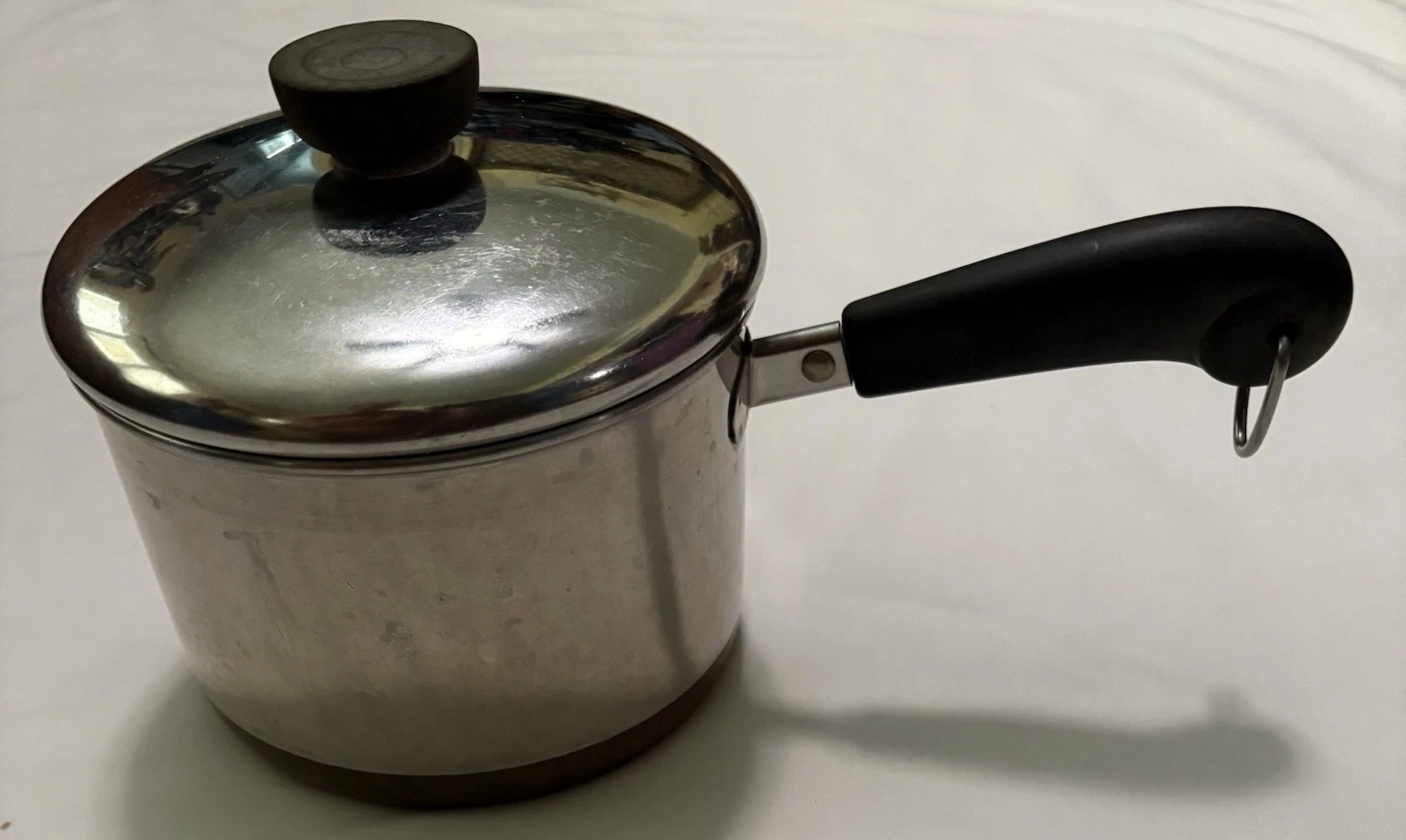 1801 REVERE WARE 2QT-81 STAINLESS STEEL Copper SAUCE PAN W/ LID Vintage Rome NY