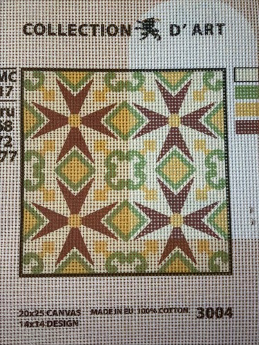 Collection D Art Printed needlepoint tapestry Gobelin  20x25 Cm  Canvas Only