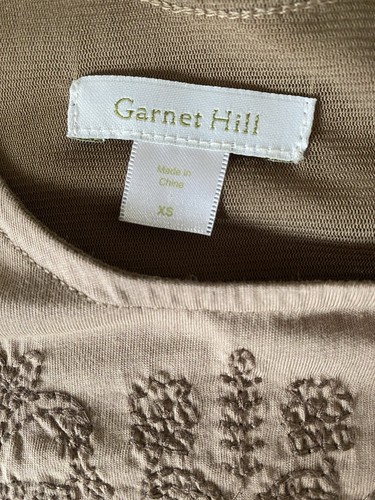 GARNET HILL Boho Tank Maxi Dress Embroidered jersey stretchy Mocha Beige SZ XS - Picture 15 of 18