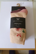 BNWT 3 Pairs Of Women’s Crew Clothing Company Bamboo Casual Socks, One Size