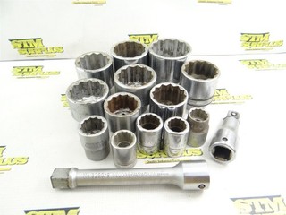 13 ASSORTED 12 POINT SOCKETS 3/4" DRIVES 7/8" TO 2 1/4"