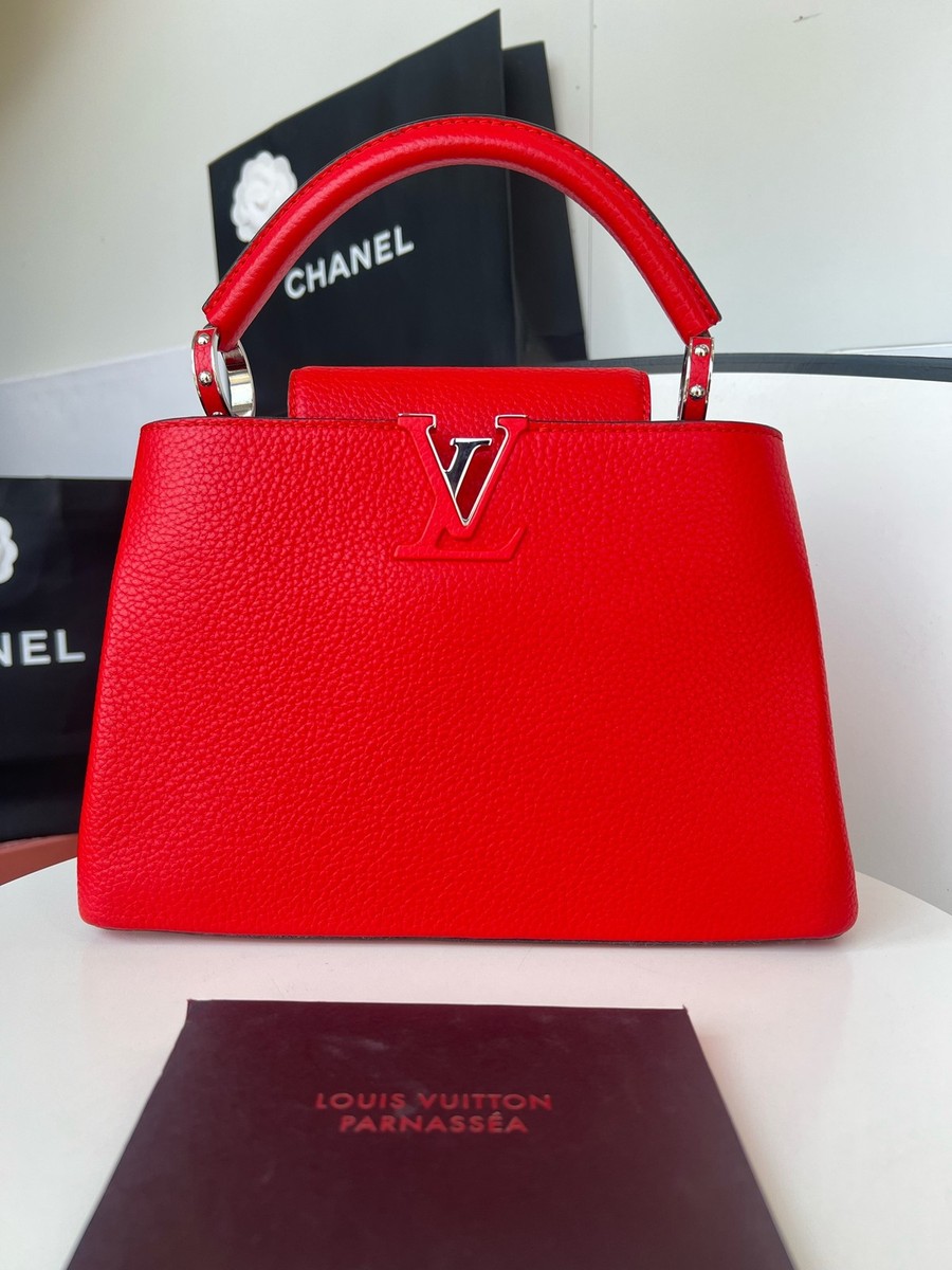 Louis Vuitton Capucines Bag Leather Red no Strap | eBay