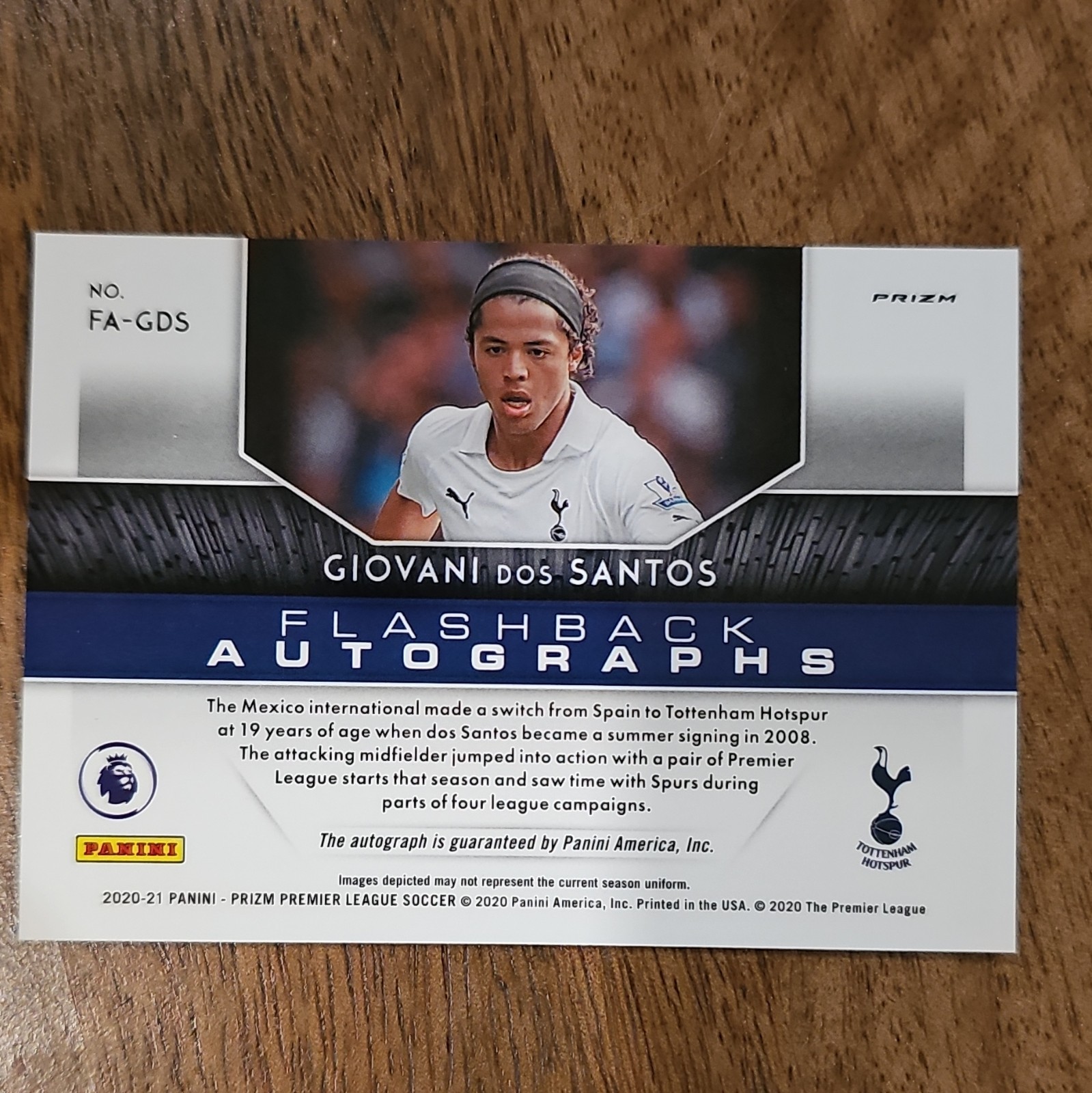 Panini Prizm PL 2020-21 Flashback Autos Giovani Dos Santos Spurs FA-GDS /99 view 6