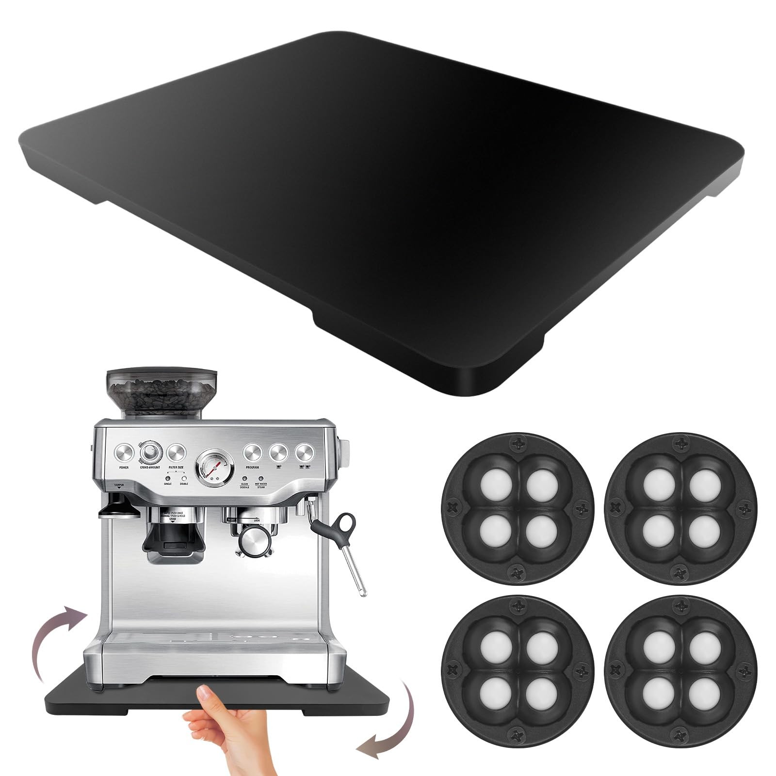 360&deg; Rolling Tray Appliance Slider for Kitchen Appliances, for Breville Espre...