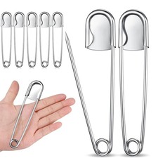 Safety Pins Large 4pcs Stainless Steel Heavy Duty Strong for Laundry Decorations