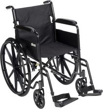 Silver Sport 1 Folding Transport Wheelchair - Lightweight Mobility Support - Ful
