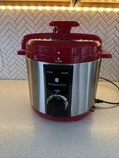 Wolfgang Puck 8 Qt Timer Rapid Pressure Cooker Silver Red
