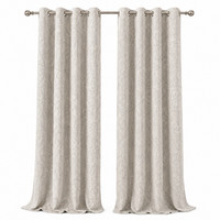 2 Pcs Thermal Curtains Eyelet Ready Made Jacquard Ring Top Room Darkening