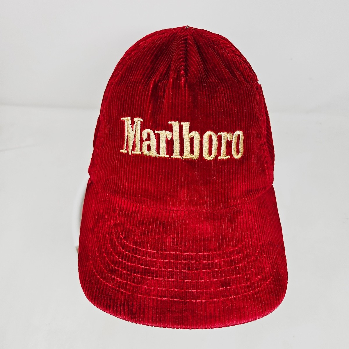 Vintage Marlboro Corduroy Hat Cap SnapBack Embroidered Promo 80s