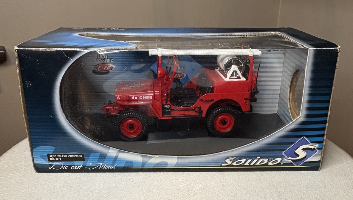 Solido Jeep Willys Fire Engine With Pump S.d.i. Du Tarin 1942 1:18 8076