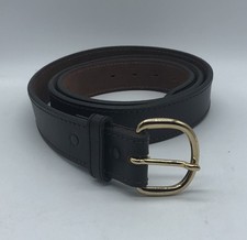 NWOT 50โ Leather Belt, Dk Brown w/Changeable Buckle Goldtone USA Made