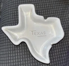 Texas State Shaped Ashtray Vintage Frankoma Pottery #459 Ranch Cattle Cowboy