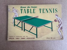 Know the Game Table Tennis - Original Book 1952 - Illustrated 32pgs - Very Good