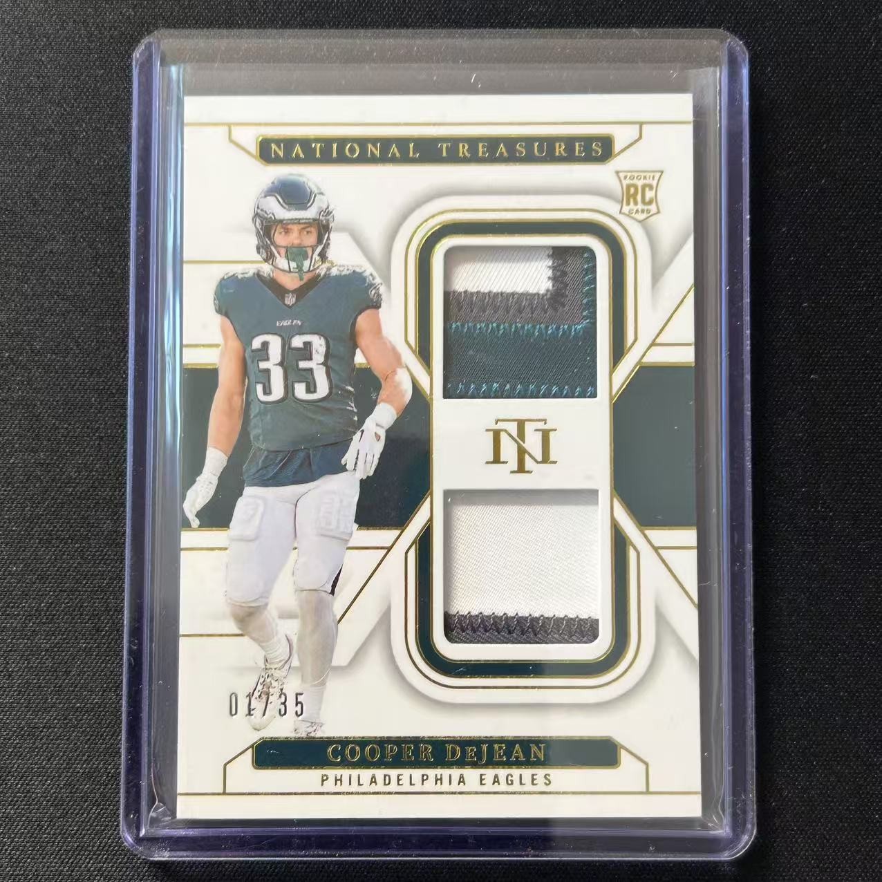 🧂2024 PANINI NATIONAL TREASURES FOOTBALL DUAL PATCH GOLD 1/35 RC COOPER DEJEAN