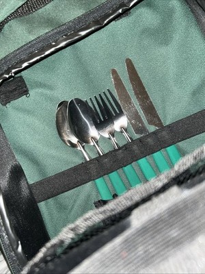 Picnic Time Backpack Wine & Accessories Holder Insulated Green