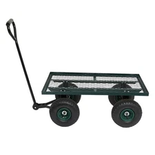 Garden Carts Heavy-Duty Yard Dump Wagon Cart Steel Lawn Utility Cart