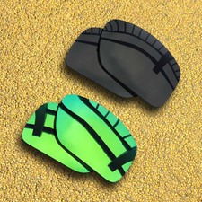 US 2 Pairs Polarized Lenses Replacement for-Oakley Split Shot-Black Green