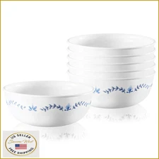 Corelle Vitrelle Portofino 6-Pc Soup/Cereal Bowl Set, Triple Layer Glass, Chip R