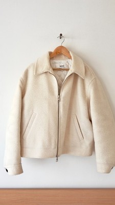 AMI Paris Alexandre Mattiussi Quilted-Lined Wool Zip Jacket Size M