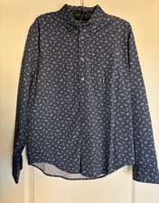 Abercrombie Fitch Shirt NWT Mens Medium Floral Long Sleeve Blue Work Casual