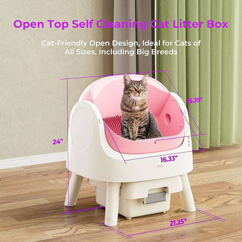 Self-cleaning litter box Comes with a garbage bag and a cat litter mat