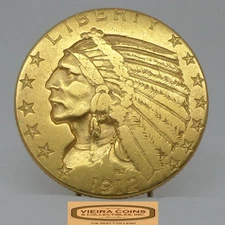 1912 Indian Head Gold $5, Half Eagle - #B54325