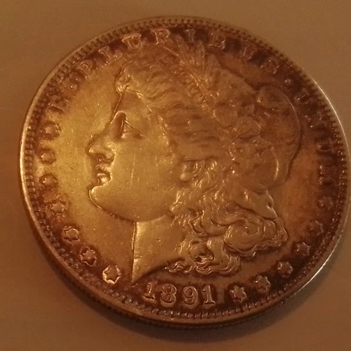 1891 Morgan Philadelphia US Silver Dollar $1 Coin 0.9 Fineness Uncertified