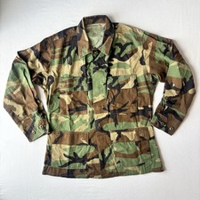 Vintage 80s US Military Army Camouflage Woodland Camo BDU Jacket Small Short