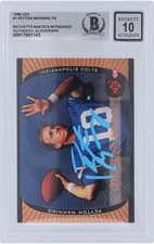 Peyton Manning Colts Signed 1998 Upper Deck UD3 Future #FS1 BAS 10 Rookie Card. rookie card picture