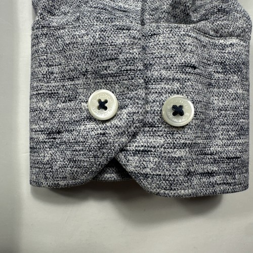 Bugatchi OoohCotton Tech 8 Way Stretch Heathered Blue Gray Mens Medium M - Picture 6 of 11