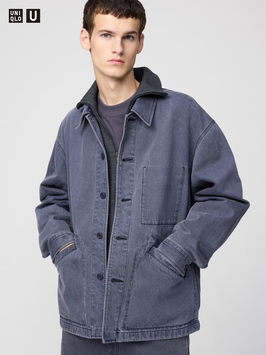 UNIQLO U Oversized Collar Denim Jacket Men's XS-XXL 480920 Japan