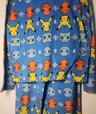 Pok mon Boys Pajama Set M 8 Blue Fleece Pikachu Charmander Flame Resistant