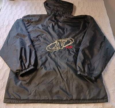 Vintage N Air Parka Jacket Men s 2XL Black Full Zip Rain Windbreaker Hooded Coat