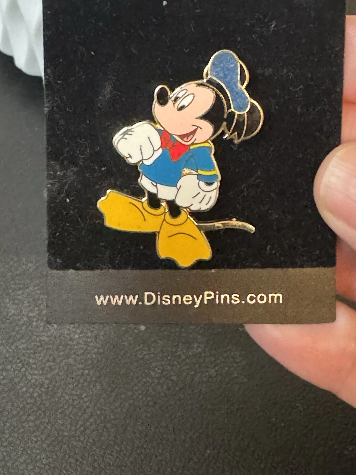 Disney Mickey Mouse as Donald Duck Pin ~ Flocked Hat