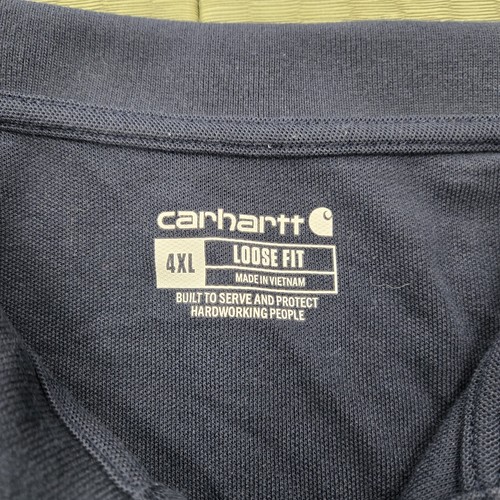 Carhartt Loose Fit Poloshirt Workwear Pocket Logo Navy Blue Heather 4XL - Bild 3 von 6