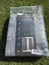 Image of Fusion Strata charcoal grey Dim Out Eyelet Curtains 66” x 72” 1 pair 168 183