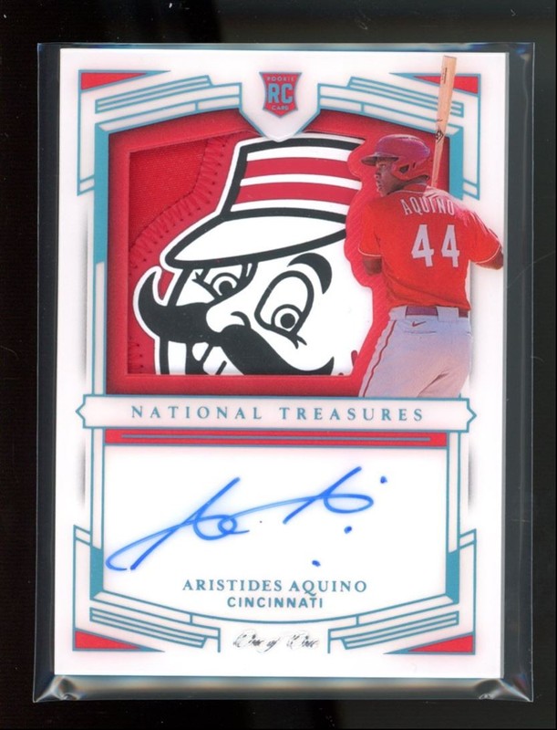 2020 Panini National Treasures Aristides Aquino #RSS-AA RPA Logo Patch Auto RC