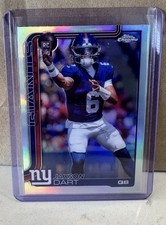 Jaxson Dart New York Giants 2025 Topps Chrome Silver Refractor Rookie #306